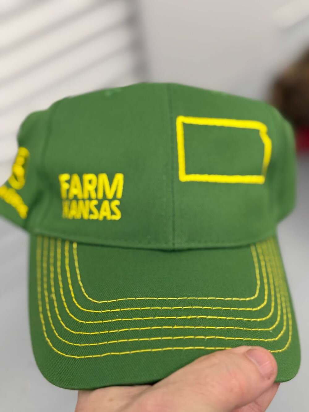 John Deere Farm Kansas State Pride Baseball Hat Green Yellow